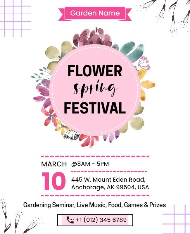 Flower Spring Festival Event Flyer Template