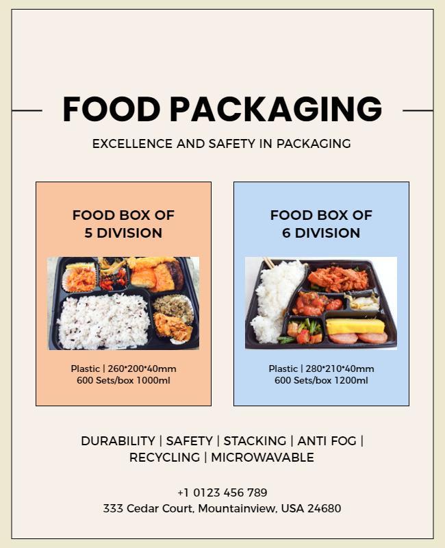 Food Packaging Solutions Flyer Template