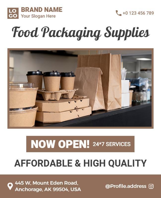 Food Packaging Supplies Promotion Flyer Template