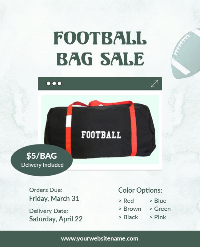 Football Bag Sale Promotional Flyer Template