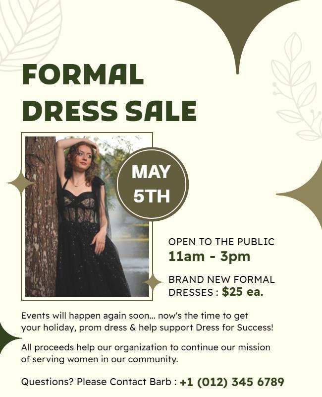 Formal Dress Sale Event Flyer Template