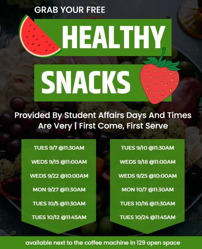 Free Healthy Snacks Event Flyer Template