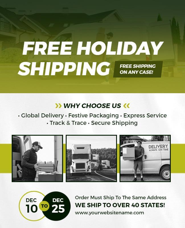 Free Holiday Shipping Promotion Flyer Template