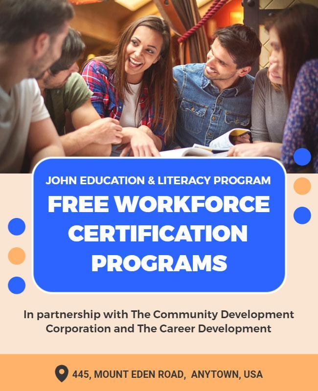 Free Workforce Certification Program Flyer Template