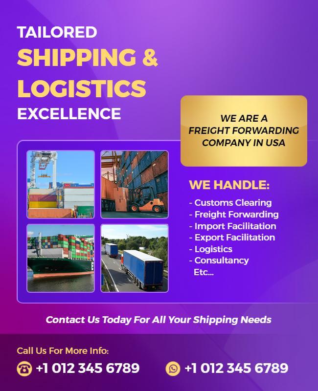 Freight Forwarding and Shipping Services Flyer Template