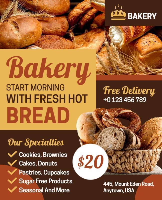 Fresh Bakery Specials Promotion Flyer Template