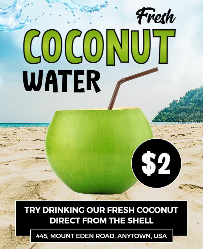 Fresh Coconut Water Promotion Flyer Template