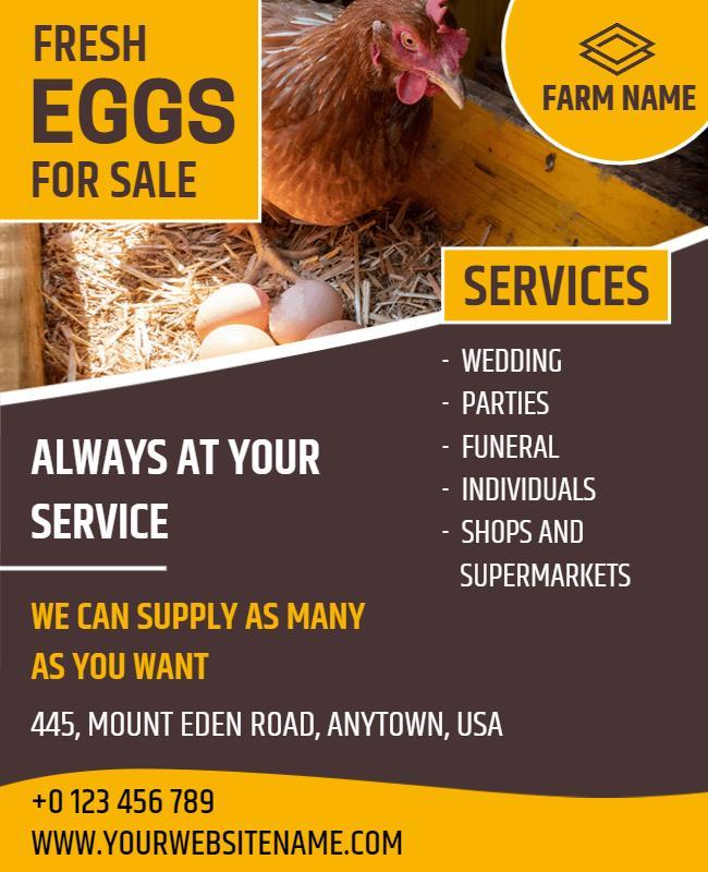 Fresh Eggs for Sale Farm Services Flyer Template