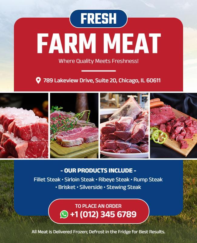 Fresh Farm Meat Products Promotional Flyer Template