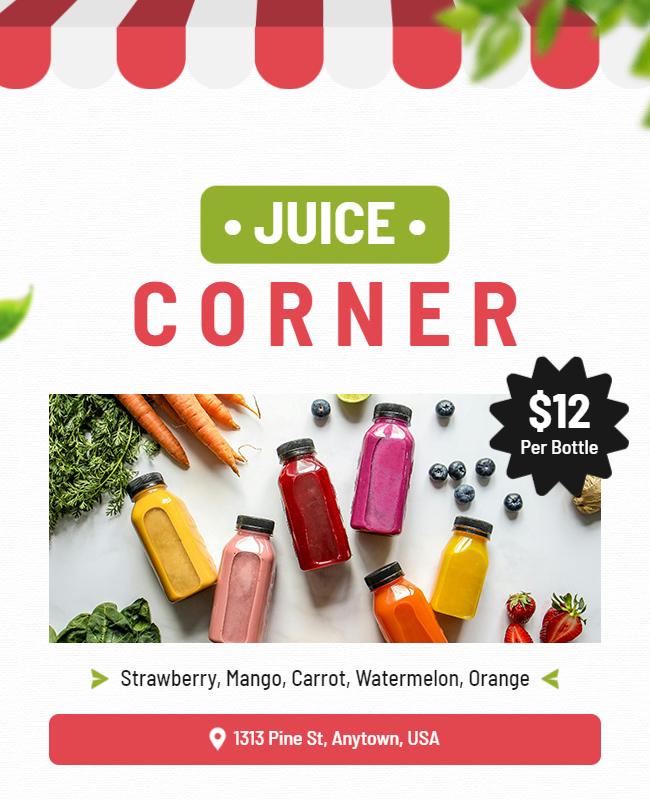 Fresh Juice Corner Promotional Flyer Template