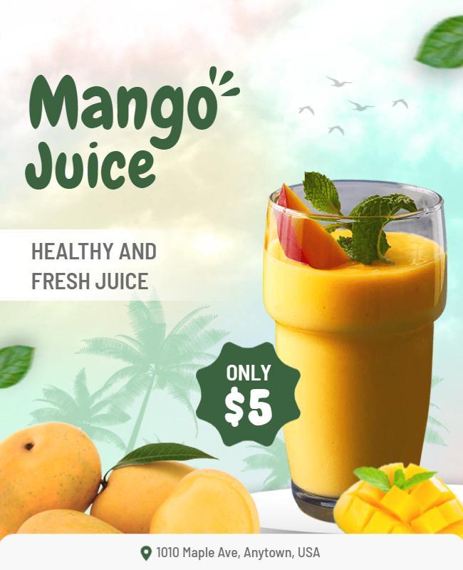 Fresh Mango Juice Promotion Flyer Template