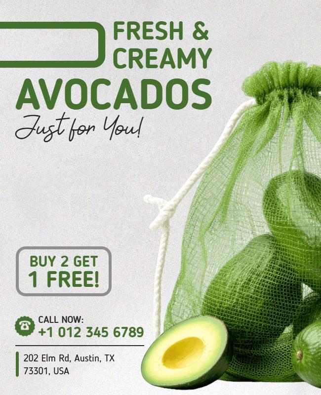 Fresh Organic Avocados Promotional Flyer Template