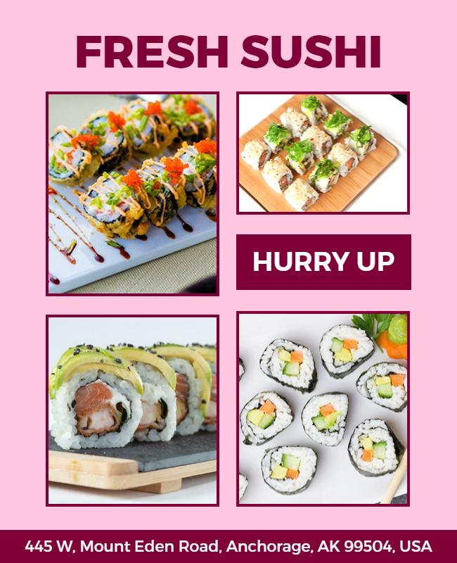 Fresh Sushi Restaurant Promotion Flyer Template