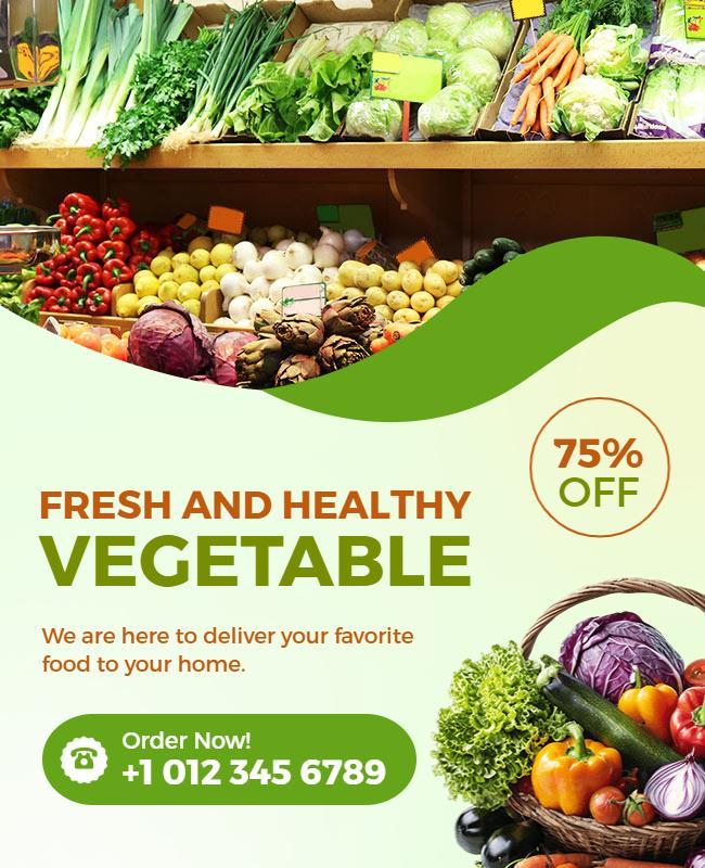 Fresh Vegetables Grocery Delivery Promotion Flyer Template