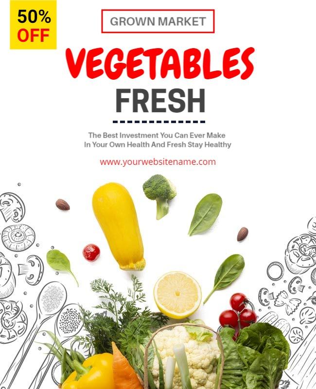 Fresh Vegetables Market Discount Flyer Template