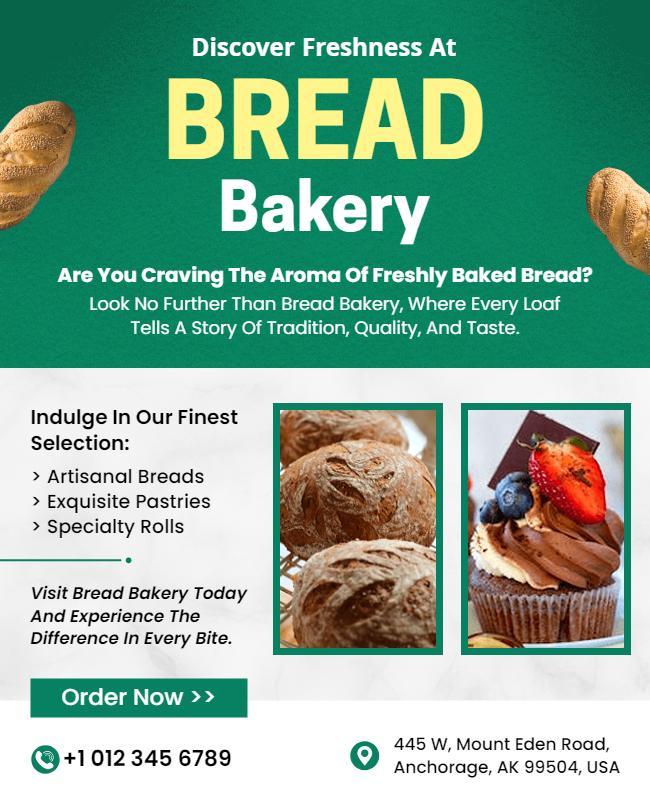 Freshly Baked Bread Bakery Promotion Flyer Template