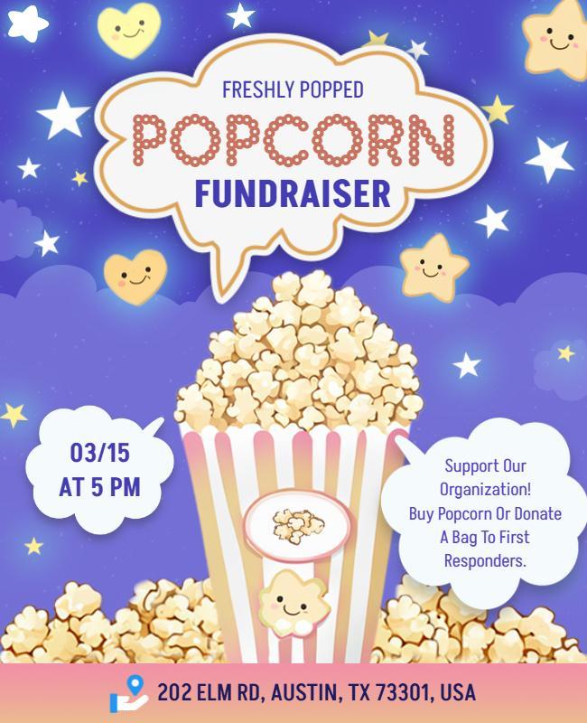 Freshly Popped Popcorn Charity Flyer Template