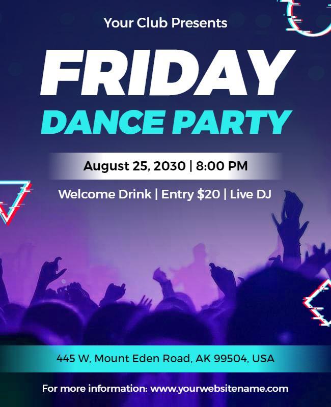 Friday Night Dance Party Flyer Template