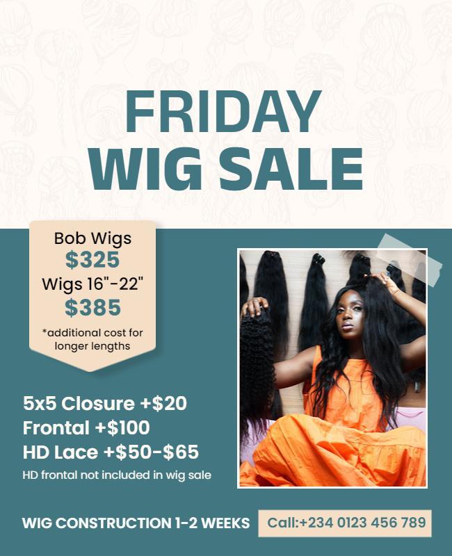 Friday Wig Sale Promotion Flyer Template