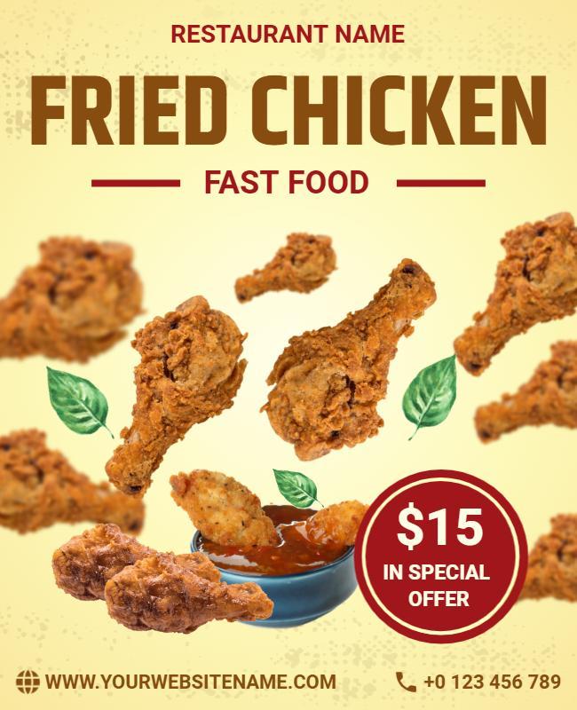 Fried Chicken Fast Food Promotion Flyer Template