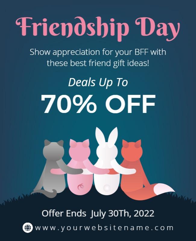 Friendship Day Discount Celebration Flyer Template