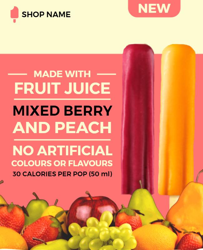 Fruit Juice Popsicle Promotion Flyer Template