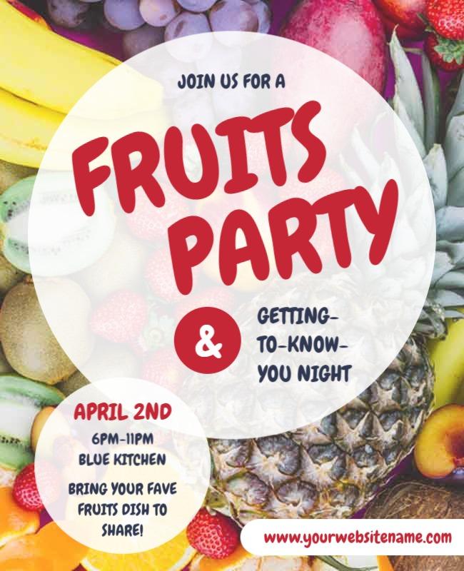 Fruits Party Social Gathering Flyer Template