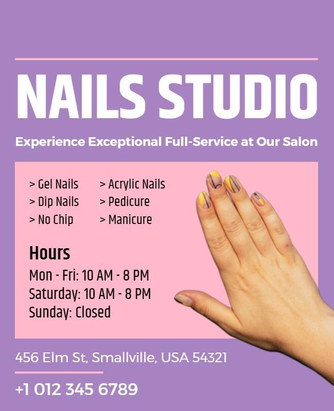 Full Service Nail Salon Promotion Flyer Template