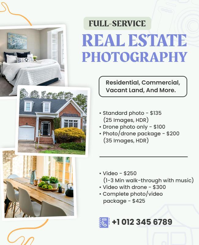 Full-Service Real Estate Photography Flyer Template