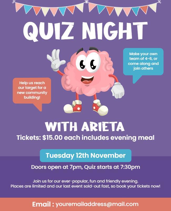 Fun Community Quiz Night Event Flyer Template