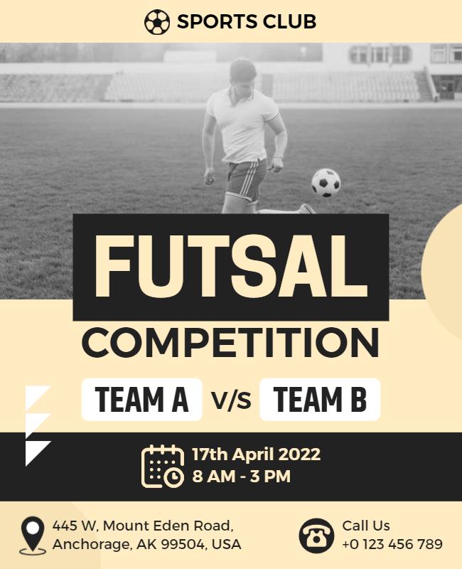 Futsal Competition Match Announcement Flyer Template