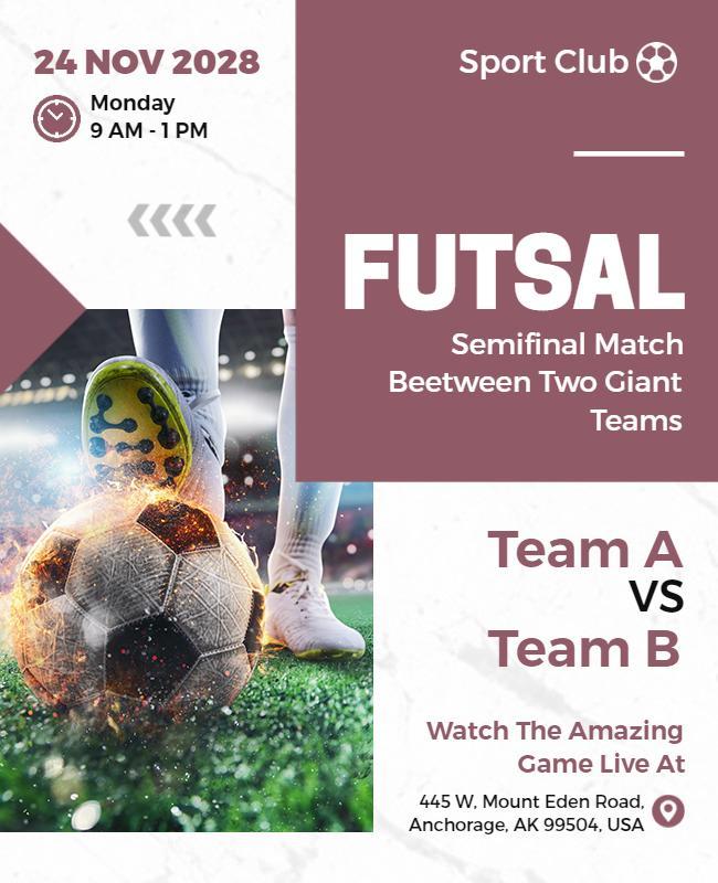 Futsal Semifinal Match Event Flyer Template