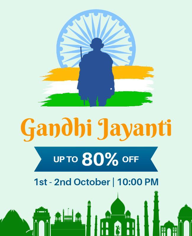 Gandhi Jayanti Celebration Discount Flyer Template