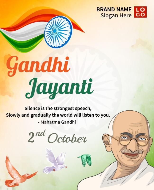 Gandhi Jayanti Celebration Event Flyer Template