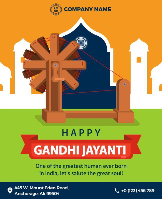 Gandhi Jayanti Celebration Event Flyer Template