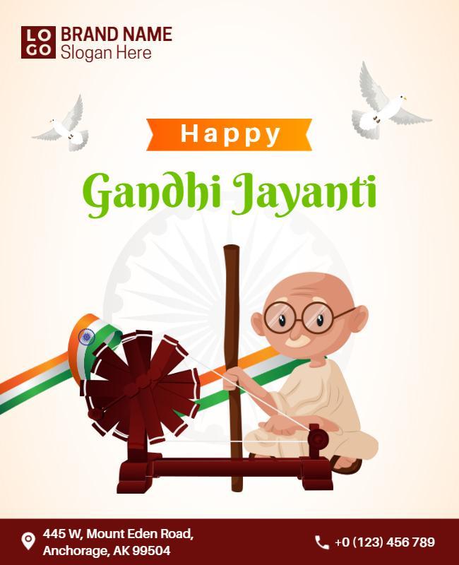 Gandhi Jayanti Celebration Event Flyer Template