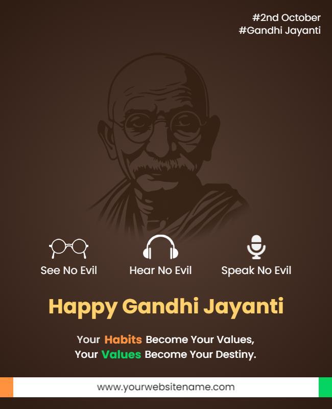 Gandhi Jayanti Celebration Flyer Template