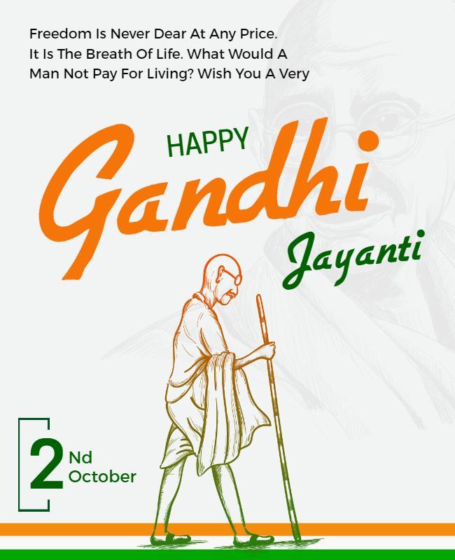 Gandhi Jayanti Celebration Flyer Template