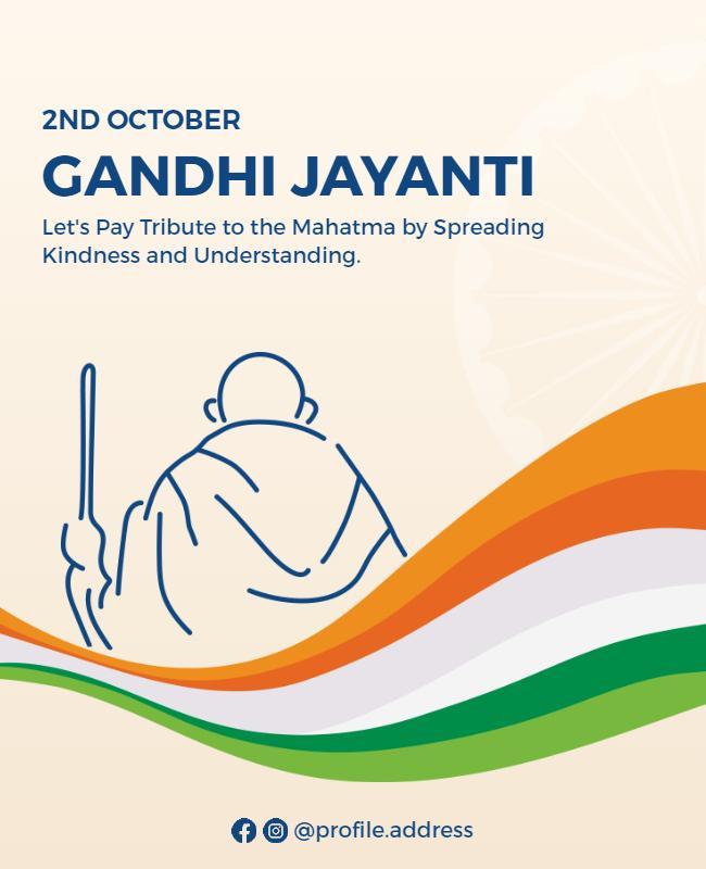 Gandhi Jayanti Celebration Tribute Flyer Template