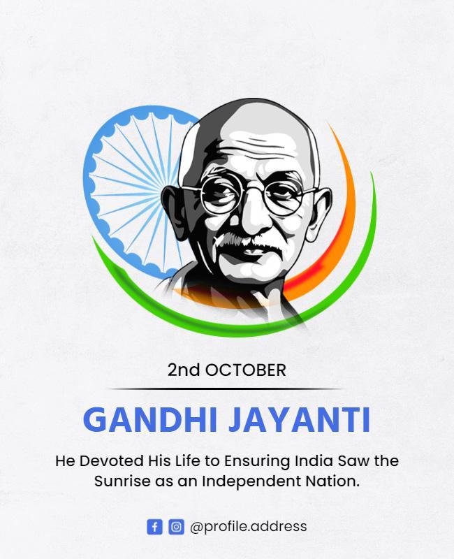 Gandhi Jayanti Commemoration Event Flyer Template