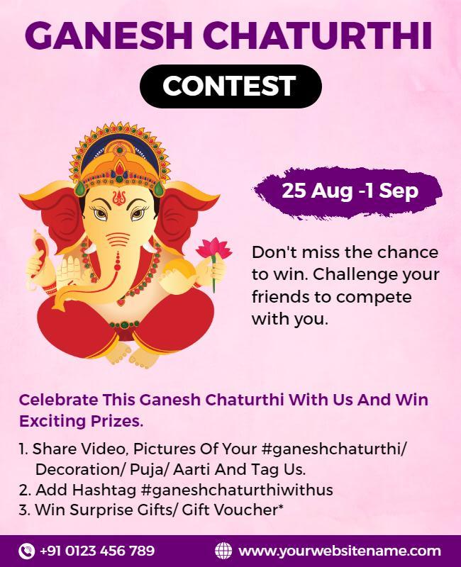 Ganesh Chaturthi Celebration Contest Flyer Template