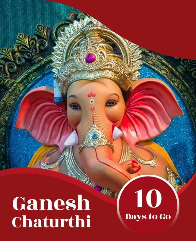 Ganesh Chaturthi Celebration Countdown Flyer Template