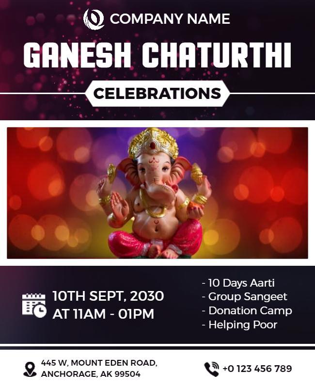 Ganesh Chaturthi Celebration Event Flyer Template