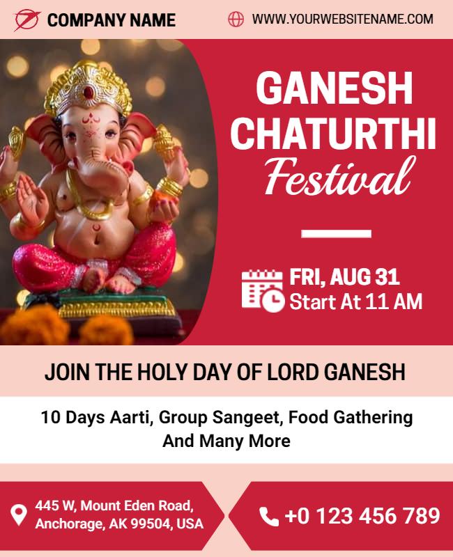 Ganesh Chaturthi Celebration Event Flyer Template