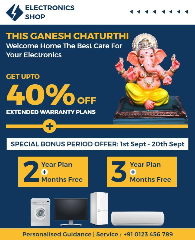 Ganesh Chaturthi Electronics Sale Flyer Template