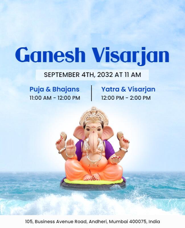 Ganesh Visarjan Celebration Event Flyer Template