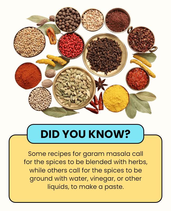 Garam Masala Spice Blend Educational Flyer Template