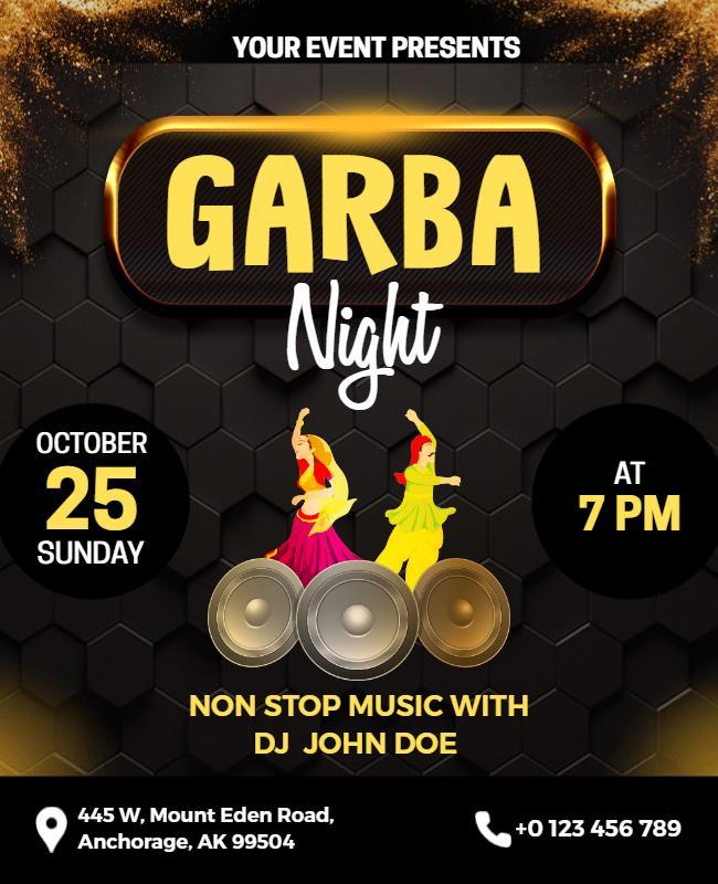 Garba Night Event Celebration Flyer Template