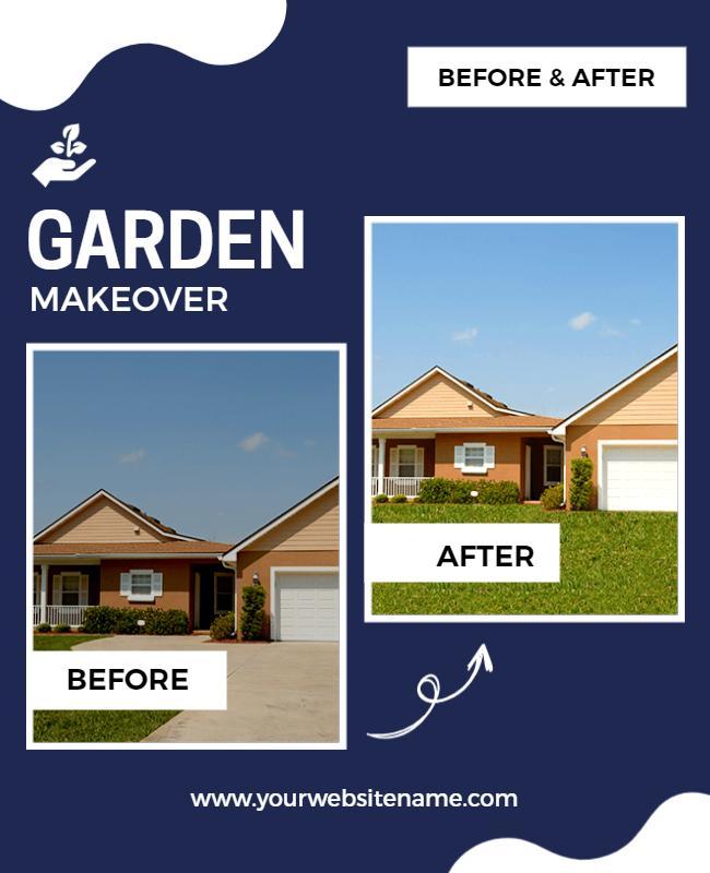 Garden Makeover Before and After Flyer Template