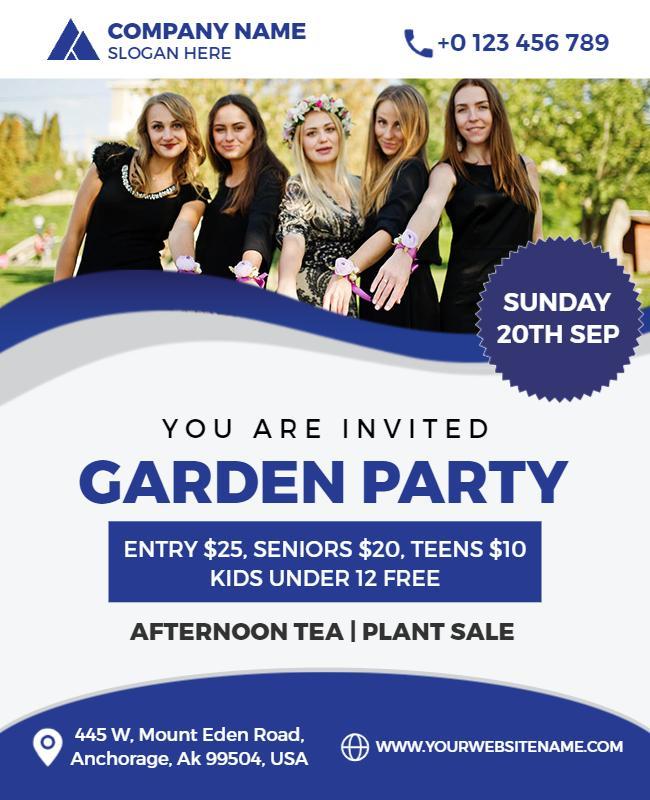 Garden Party Invitation Flyer Template